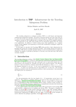 Introduction to TSP &ndash; Infrastructure for the Traveling Salesperson