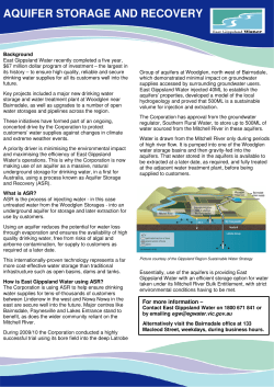aquifer storage and recovery