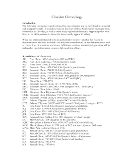 Chew Family Chronology - Cliveden of the National Trust