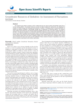 Groundwater Resources of Zimbabwe: An Assessment of Fluctuations