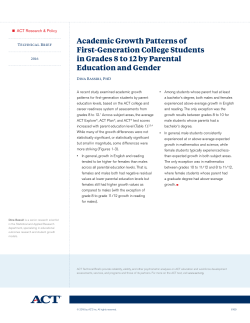 Academic Growth Patterns of First-Generation College