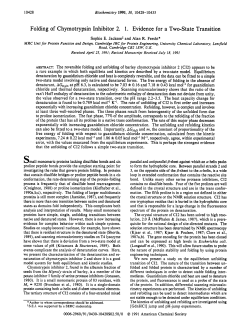 Folding of Chymotrypsin Inhibitor 2. 1. Evidence for a Two