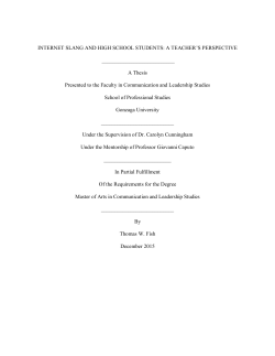 INTERNET SLANG AND HIGH SCHOOL STUDENTS