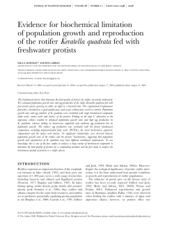 Evidence for biochemical limitation of population