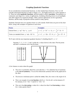 Graphing Quadratic Functions