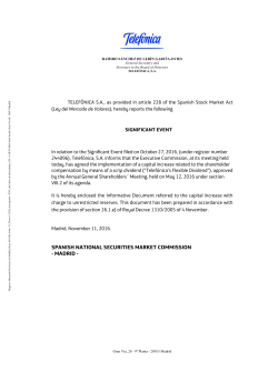 SPANISH NATIONAL SECURITIES MARKET COMMISSION