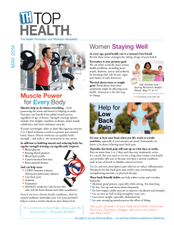 Muscle Power for Every Body Help for Low Back Pain Women