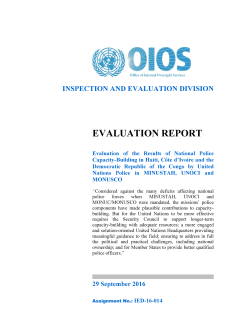 evaluation report - Office of Internal Oversight Services