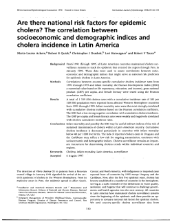 Are there national risk factors for epidemic cholera?