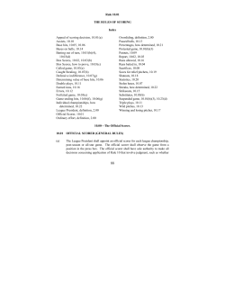 Rule 10.01 THE RULES OF SCORING Index Appeal of scoring