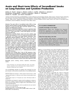 Acute and Short-term Effects of Secondhand Smoke on Lung