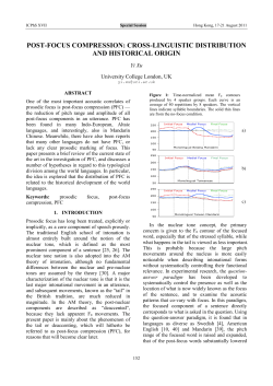 post-focus compression: cross-linguistic distribution and historical