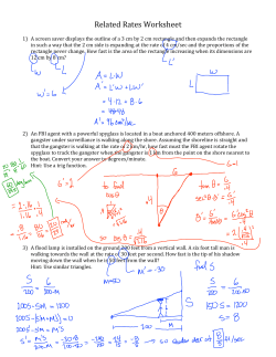 Related Rates Worksheet solutions