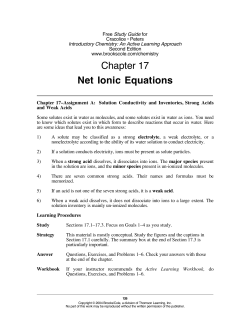 Chapter 17 Net Ionic Equations