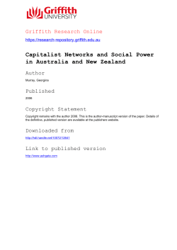 Capitalist Networks and Social Power in Australia and New Zealand
