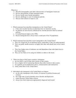 Objectives Describe demographics and other characteristics of