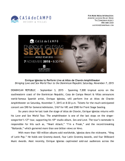 Enrique Iglesias to Perform Live at Altos de Chav&oacute;n