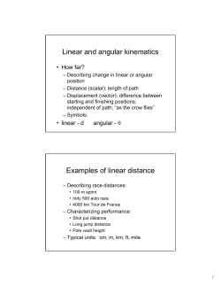 Linear and Angular Kinematics