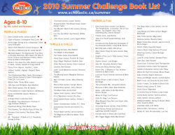 2010 Summer Challenge Book List