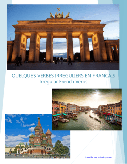 Peace Corps Irregular French Verbs