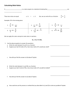 Calculating Mole Ratios