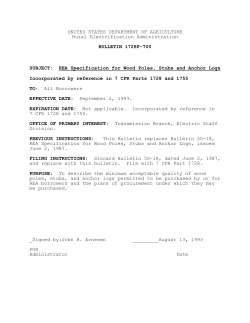 Specification for Wood Poles, Stubs, and Anchor Logs