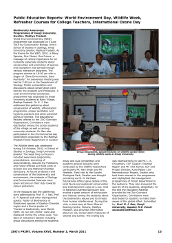 Public Education Reports: World Environment Day, Wildlife