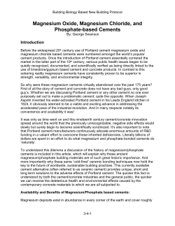 Magnesium Oxide, Magnesium Chloride, and Phosphate