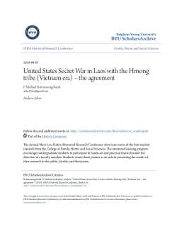 United States Secret War in Laos with the Hmong tribe (Vietnam era