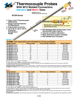 Thermocouple Probes With M12 Molded Connectors