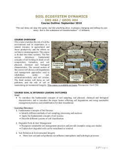 soil ecosystem dynamics - University of Waterloo