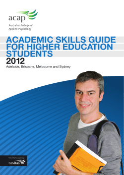 AcAdemic SkillS Guide for HiGHer educAtion StudentS 2012