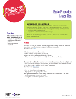 Ratio/Proportion Lesson Plan