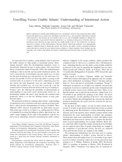 Unwilling Versus Unable: Infants` Understanding of Intentional Action