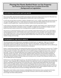 Phasing Out Plastic Bottled Water on City Property