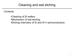 Cleaning and wet etching