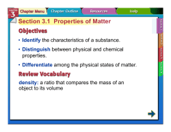 Section 3.1 Properties of Matter