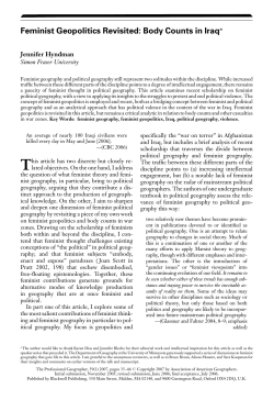 Feminist Geopolitics Revisited: Body Counts in Iraq