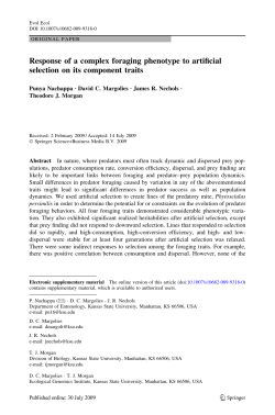 Response of a complex foraging phenotype to artificial selection on