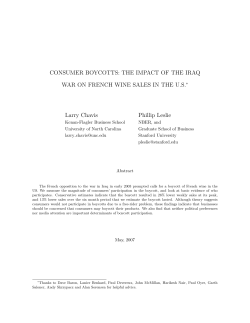 CONSUMER BOYCOTTS: THE IMPACT OF THE IRAQ WAR ON