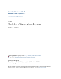 The Ballad of Transborder Arbitration
