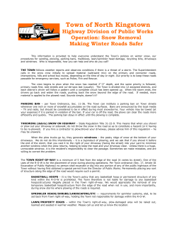Snow Fighting Plan - Town of North Kingstown