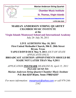 MARIAN ANDERSON STRING QUARTET CHAMBER MUSIC