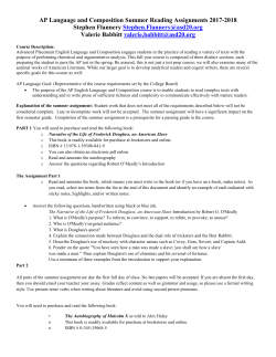 AP Language and Composition Summer Reading