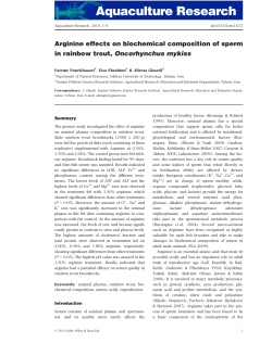 Arginine effects on biochemical composition of sperm in rainbow