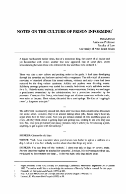 notes on the culture of prison informing