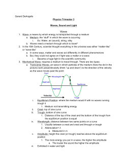 Gerard DeAngelis Physics Trimester 3 Waves, Sound