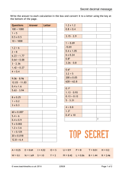 Secret decimal message