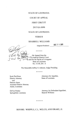 sharrell williams - First Circuit Court of Appeal