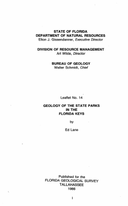 STATE OF FLORIDA DEPARTMENT OF NATURAL RESOURCES
